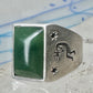 Vintage Signed Townsend Sterling Silver Green Jade Kokopelli Signet Ring Size 9 18.4g 925
