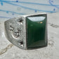 Vintage Signed Townsend Sterling Silver Green Jade Kokopelli Signet Ring Size 9 18.4g 925