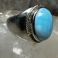 Larimar cigar band  size 7 sterling silver women men