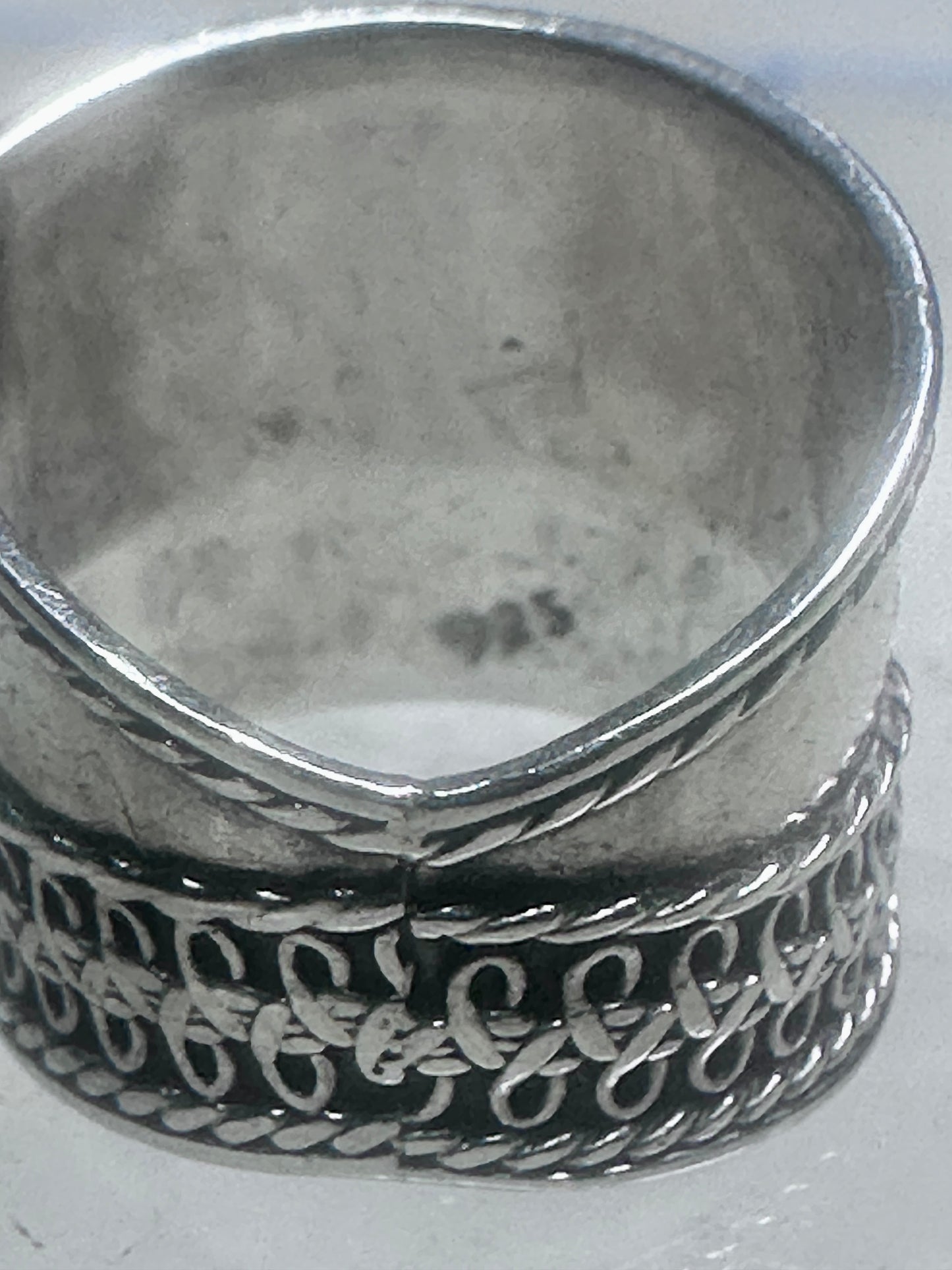Cigar band Wide Ring band size 5 sterling silver women girls