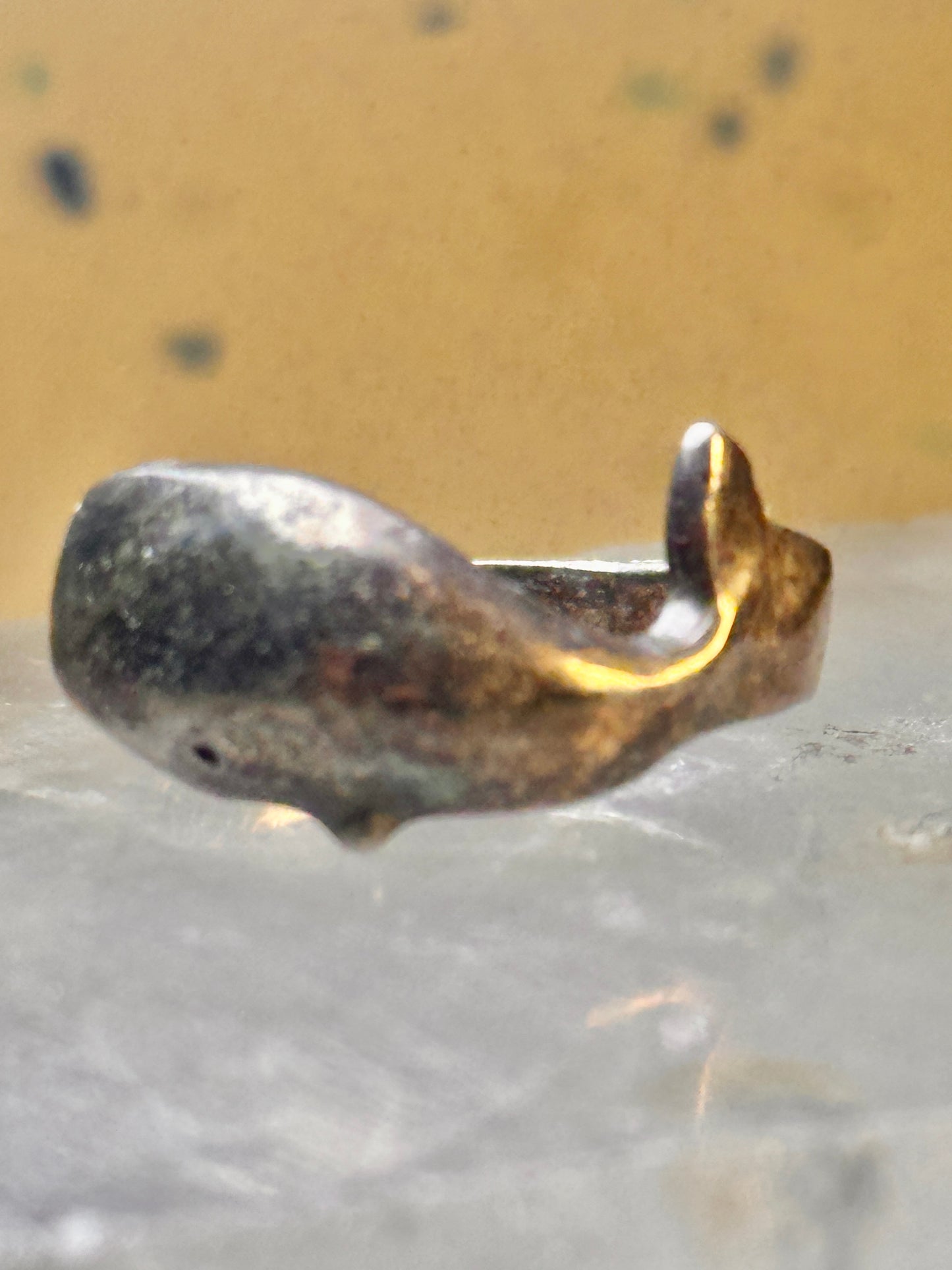 Whale ring whale band sterling silver size 6 women