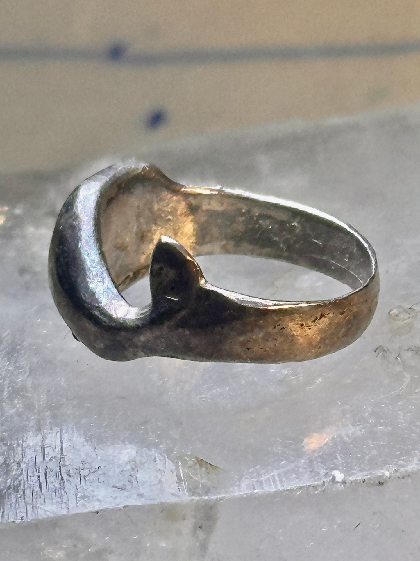 Whale ring whale band sterling silver size 6 women