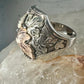 Black Hills Gold ring Leaves band sterling silver size 9.25 women men