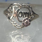 Vintage 10K Yellow Gold Mom Heart Flower Ring Petite Size 4.25 Pinky 10K