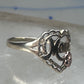 Vintage 10K Yellow Gold Mom Heart Flower Ring Petite Size 4.25 Pinky 10K