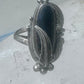 Navajo ring onyx Nakai feather leaves size 5 sterling silver women girls