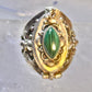Poison ring malachite band sterling silver size 4.50 women