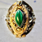 Poison ring malachite band sterling silver size 4.50 women