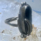 Navajo ring onyx Nakai feather leaves size 5 sterling silver women girls
