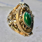 Poison ring malachite band sterling silver size 4.50 women