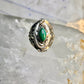 Poison ring malachite band sterling silver size 4.50 women