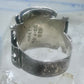 Poison ring onyx Aztec Mayan design size 8.5 sterling silver women girls