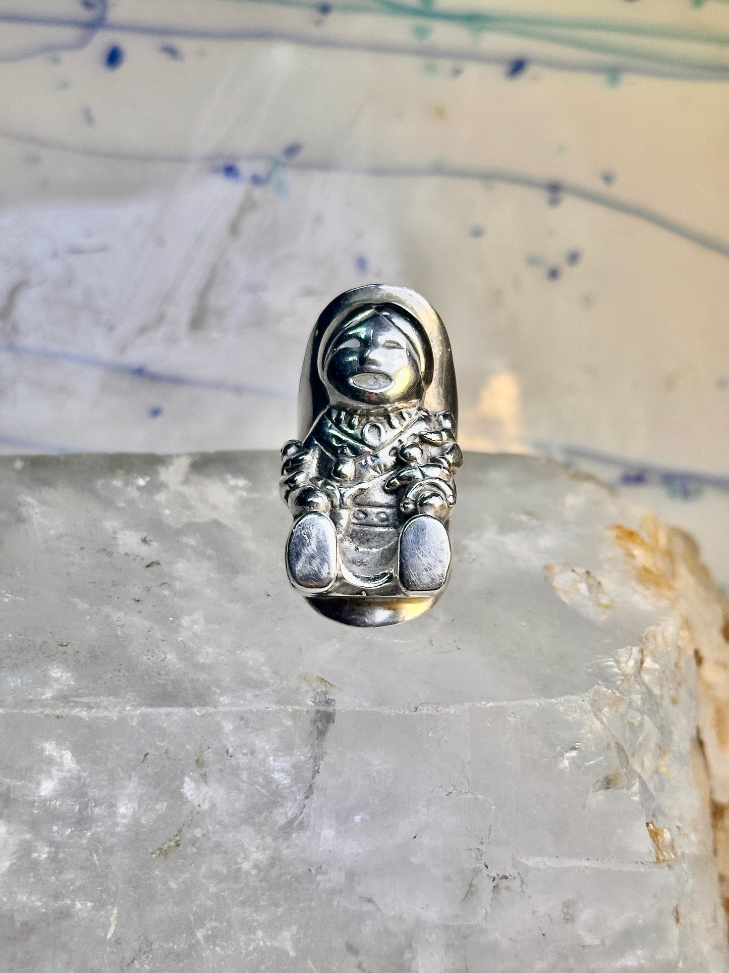 Storyteller ring sterling silver size 4 women