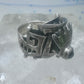 Poison ring onyx Aztec Mayan design size 8.5 sterling silver women girls