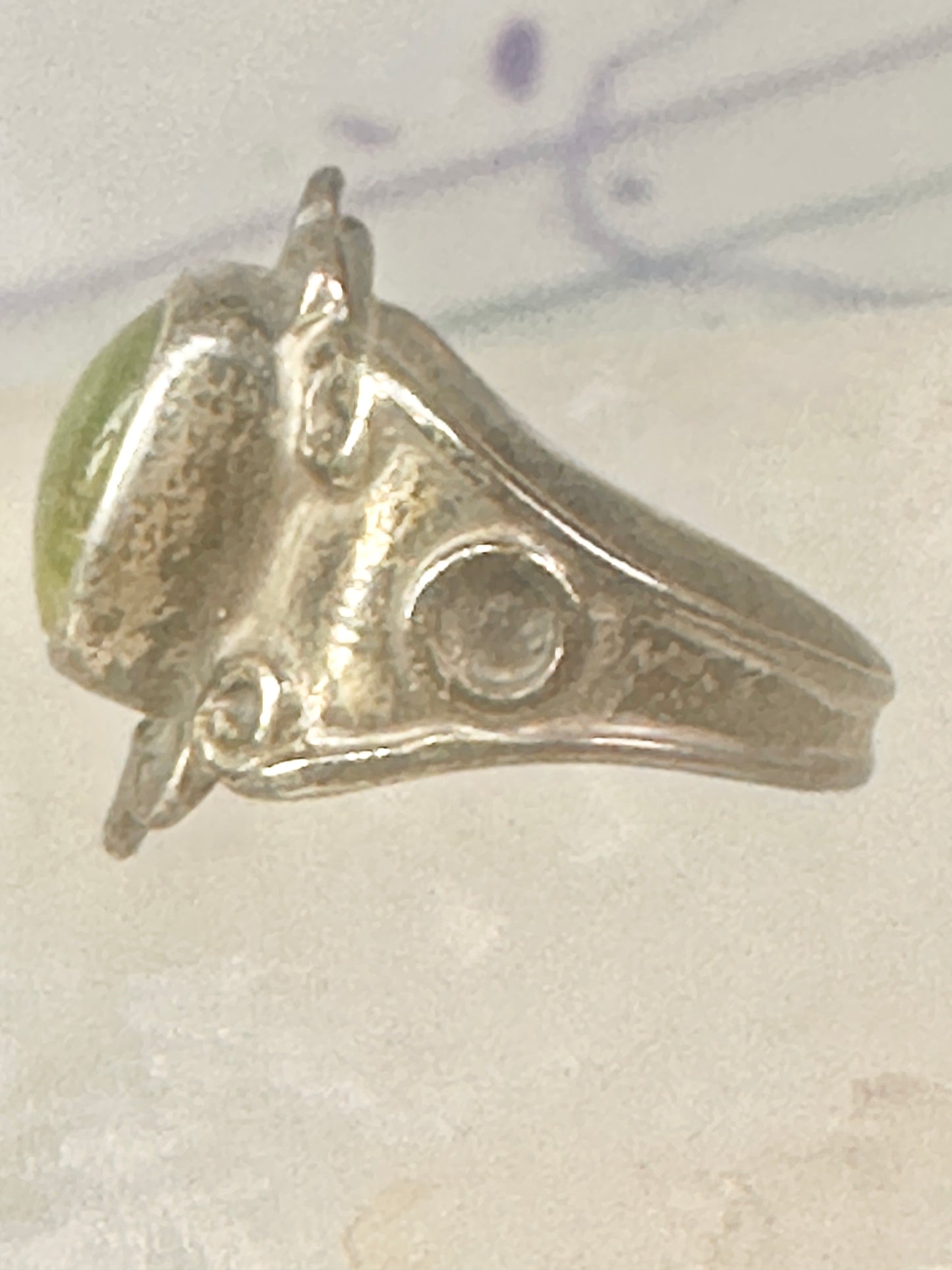 Navajo Ring Green Turquoise pinky band size 3 sterling silver women girls