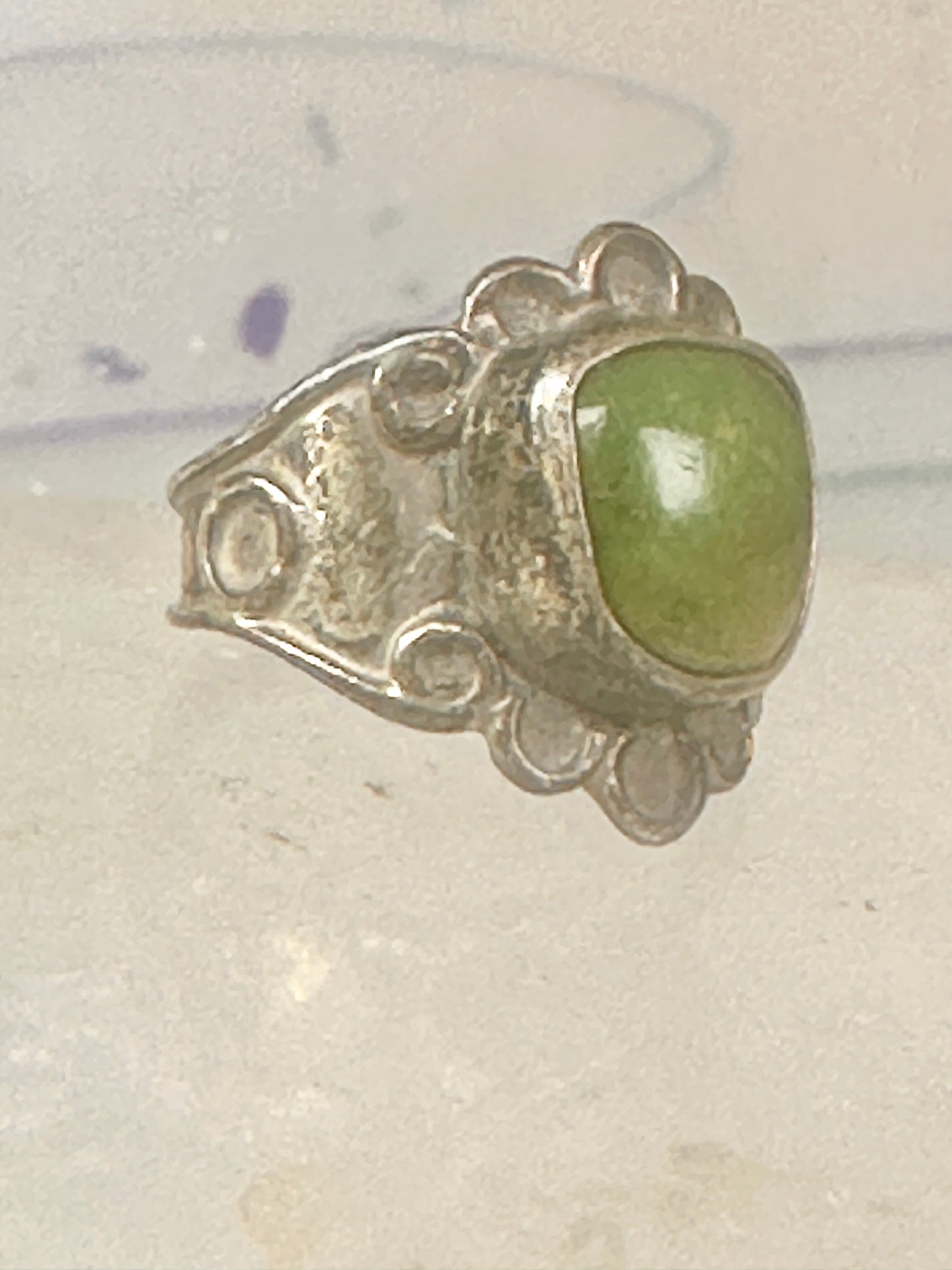 Navajo Ring Green Turquoise pinky band size 3 sterling silver women girls