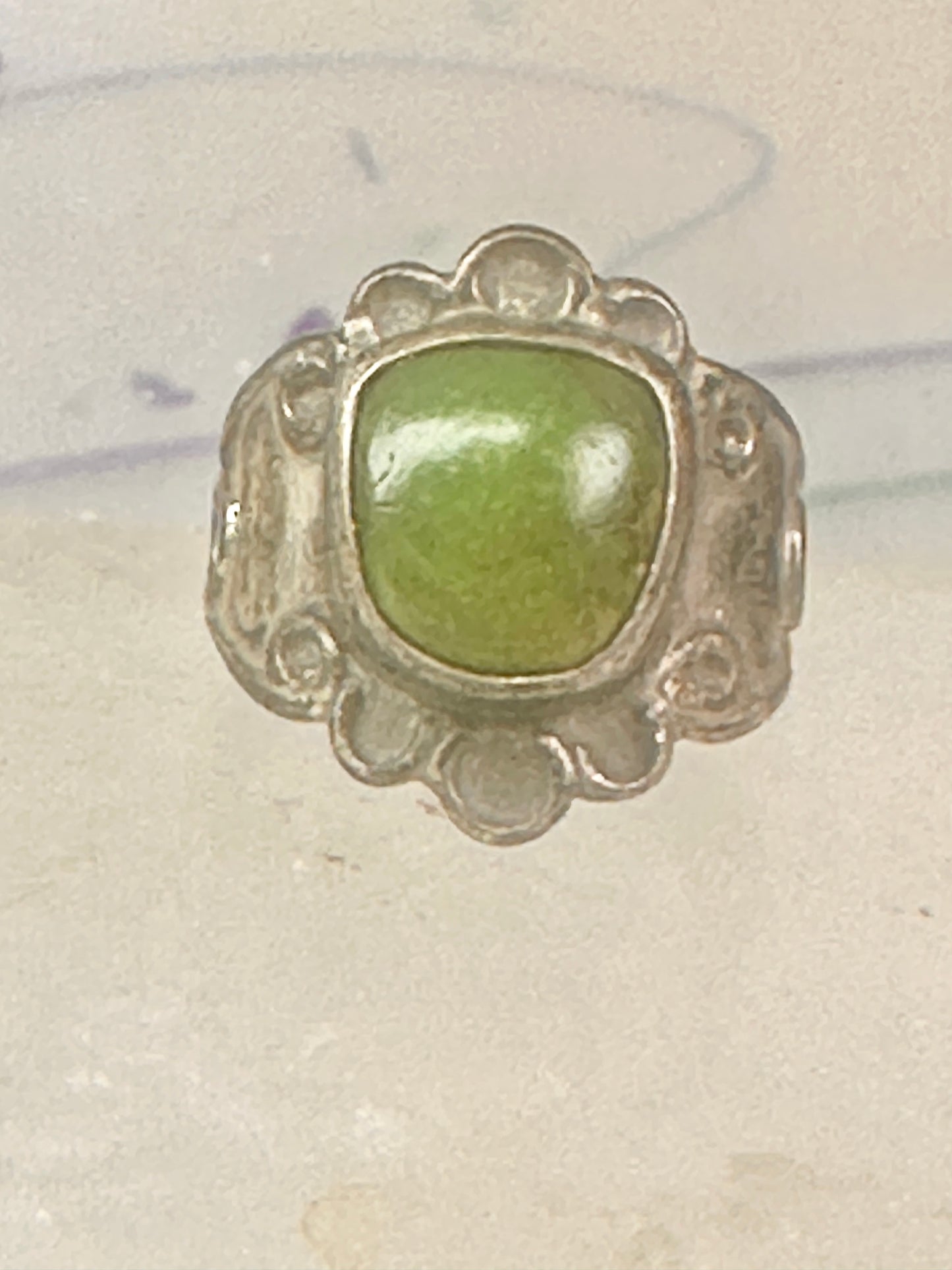 Navajo Ring Green Turquoise pinky band size 3 sterling silver women girls