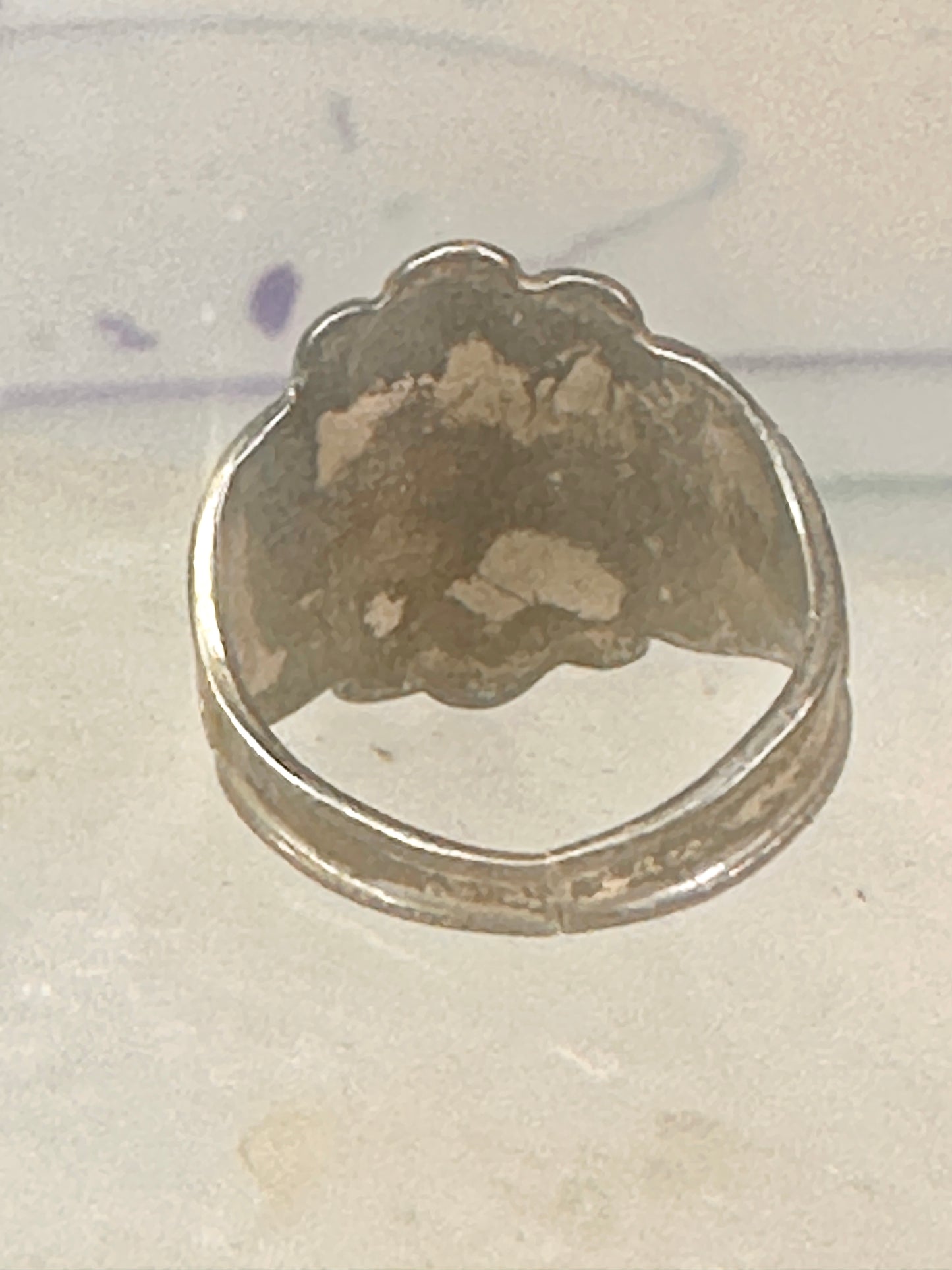 Navajo Ring Green Turquoise pinky band size 3 sterling silver women girls