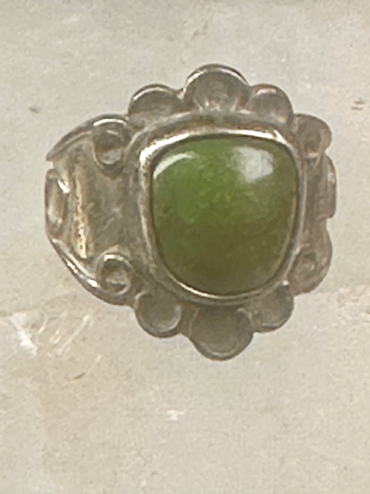 Navajo Ring Green Turquoise pinky band size 3 sterling silver women girls