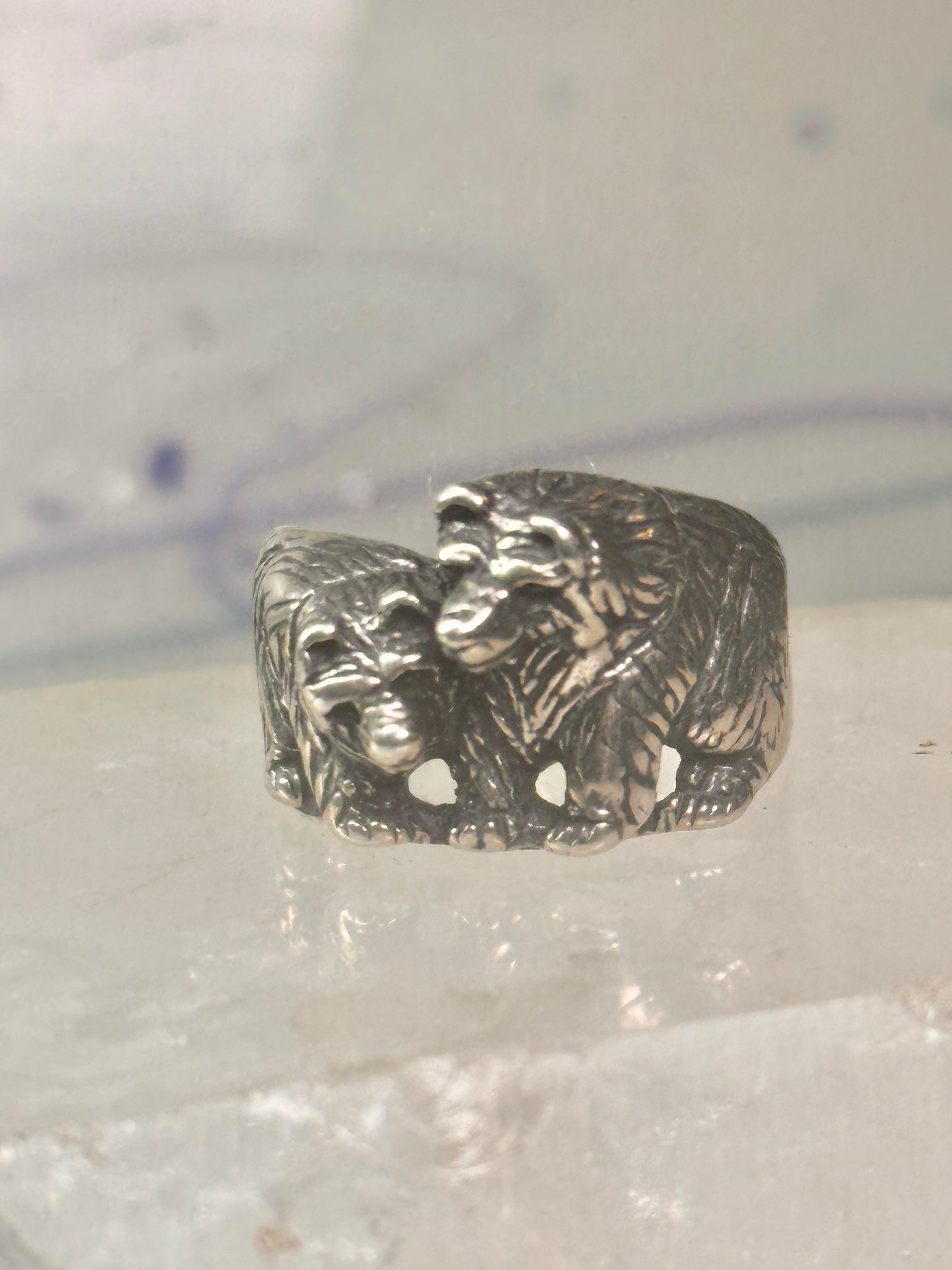 Bear Ring Bears band size 9.50 southwest sterling silver women girls