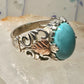 Black Hills Gold ring size 8 turquoise leaves band sterling silver 12K women