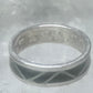 Zuni ring wedding  sterling silver band onyx size 9 men women