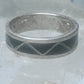 Zuni ring wedding  sterling silver band onyx size 9 men women