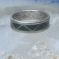 Zuni ring wedding  sterling silver band onyx size 9 men women