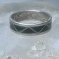 Zuni ring wedding  sterling silver band onyx size 9 men women