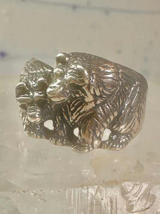 Bear Ring Bears band size 9.50 southwest sterling silver women girls