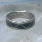 Zuni ring wedding  sterling silver band onyx size 9 men women