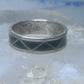 Zuni ring wedding  sterling silver band onyx size 9 men women