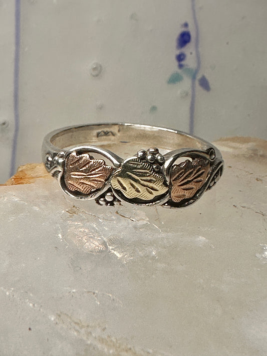 Black Hills Gold ring size 11.75 leaves wedding band sterling silver Gold Diggers women men