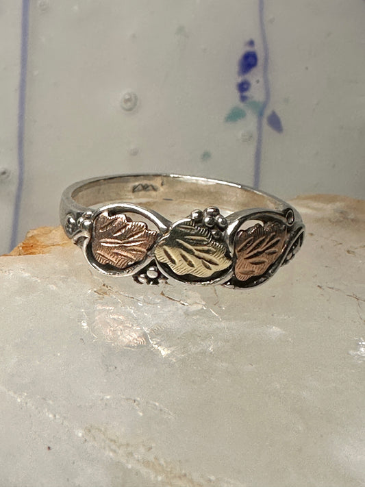 Black Hills Gold ring size 11.75 leaves wedding band sterling silver Gold Diggers women men