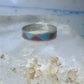 Zuni ring wedding band  sterling silver turquoise coral chips size 9.50 men women