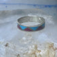 Zuni ring wedding band  sterling silver turquoise coral chips size 9.50 men women