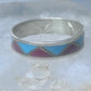 Zuni ring wedding band  sterling silver turquoise coral chips size 9.50 men women