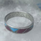 Zuni ring wedding band  sterling silver turquoise coral chips size 9.50 men women