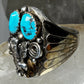 Eagle ring size 12 Navajo signed AL turquoise  sterling silver women men