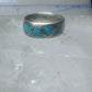 Zuni ring wedding band sterling silver turquoise chips size 6.75 men women