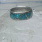 Zuni ring wedding band sterling silver turquoise chips size 6.75 men women
