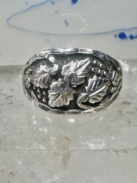 Black Hills Gold ring Leaves ring vintage floral band size 10 sterling silver women men