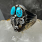 Eagle ring size 12 Navajo signed AL turquoise  sterling silver women men