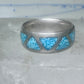 Zuni ring wedding band sterling silver turquoise chips size 6.75 men women