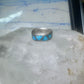 Zuni ring wedding band sterling silver turquoise chips size 6.75 men women