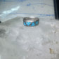 Zuni ring wedding band sterling silver turquoise chips size 6.75 men women