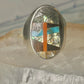 Navajo Abalone Ring Coral Turquoise size 11 sterling silver women men