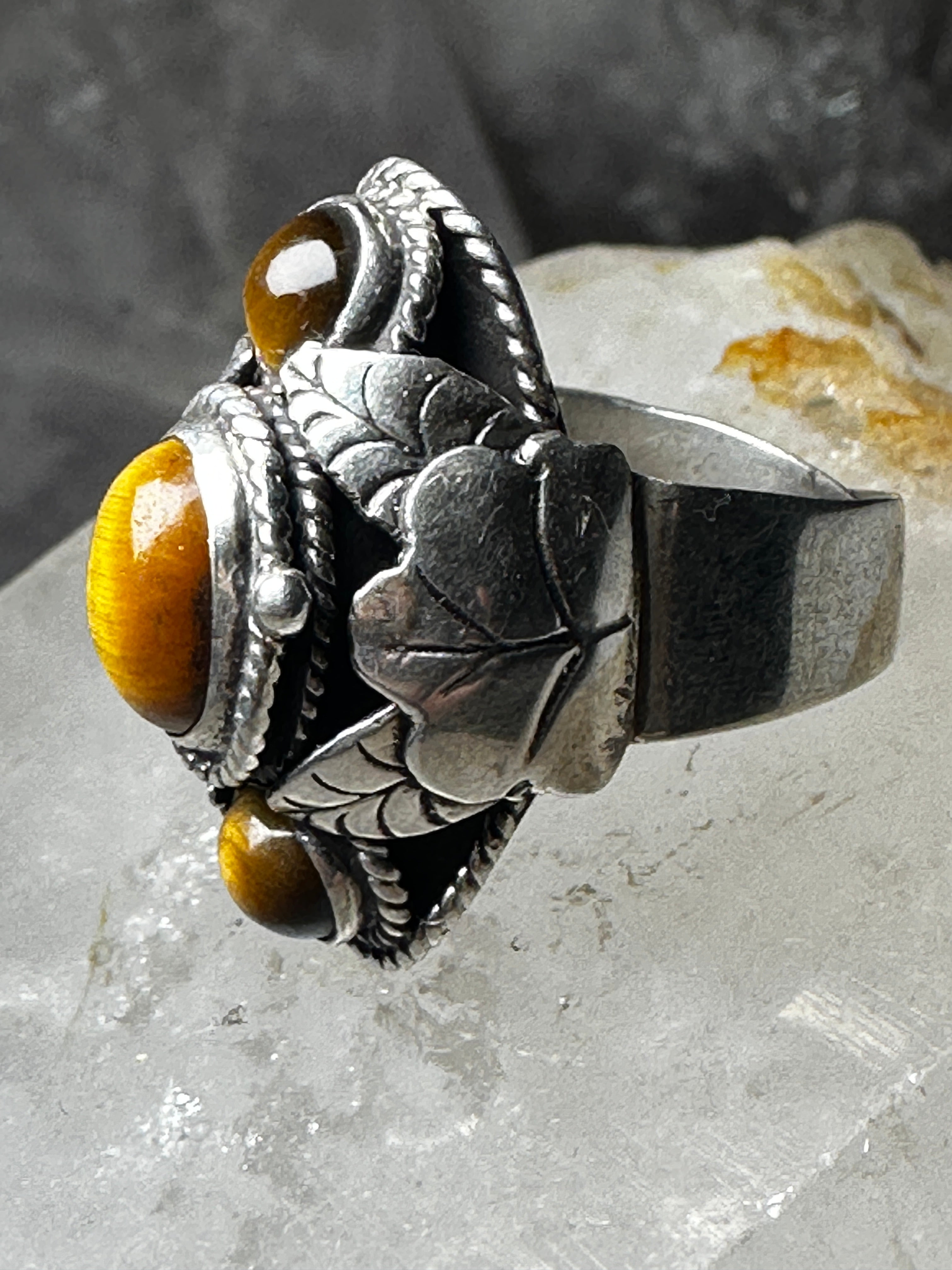 Mexico tigers shops eye sterling silver poison ring