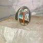 Navajo Abalone Ring Coral Turquoise size 11 sterling silver women men