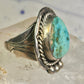 Navajo ring large turquoise vintage sterling silver size 11 women men